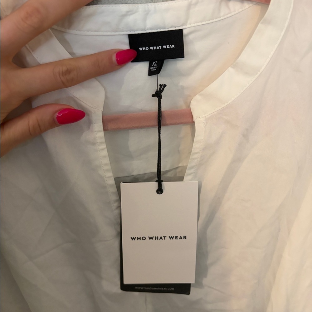 White cotton belted tiered midi vacation sundress short sleeve casual resortwear - Picture 6 of 6